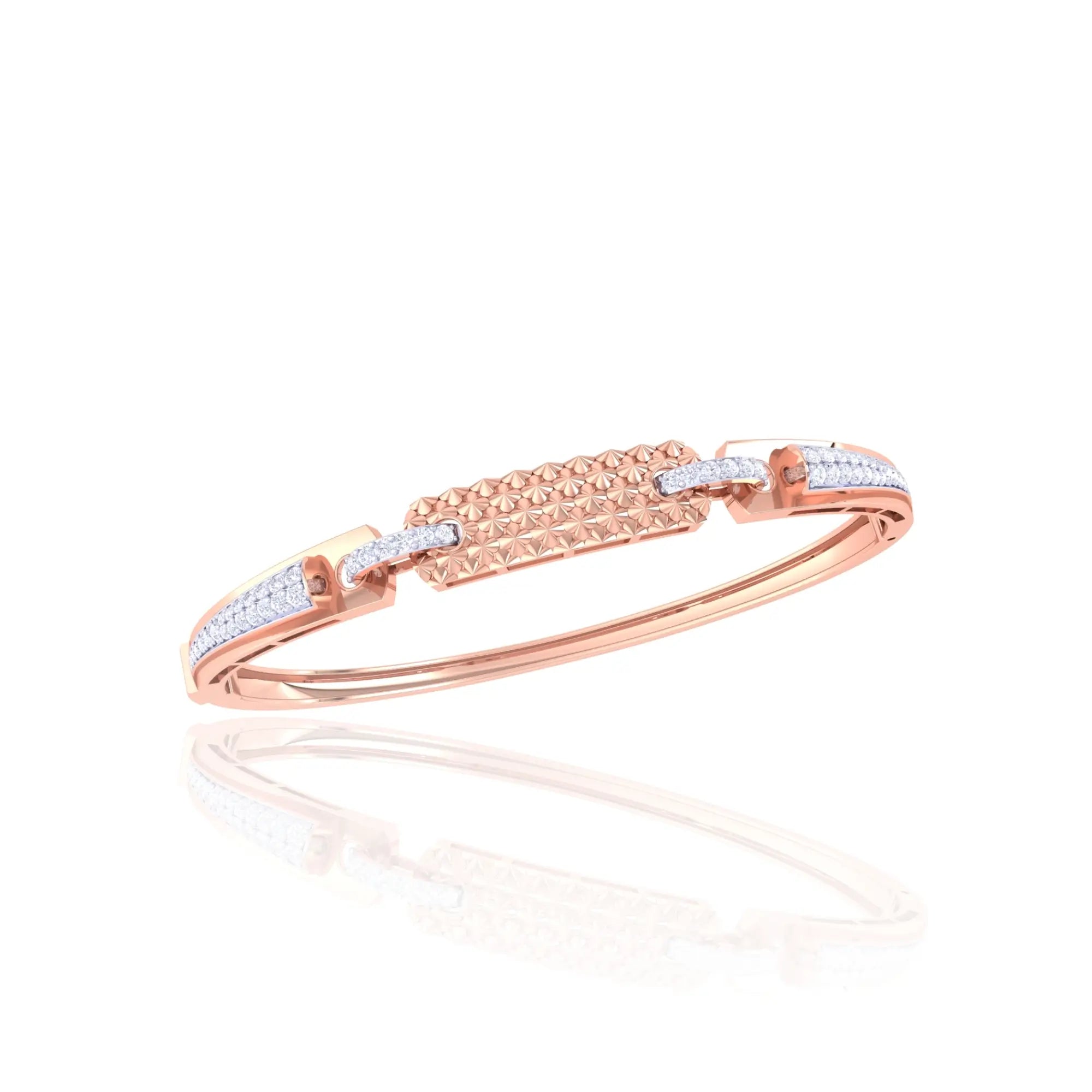 Anvit Rose Gold Texture Stone Bracelet imitation jewellery
