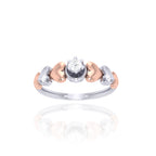 Two Tone Heart Diamond Style Ring