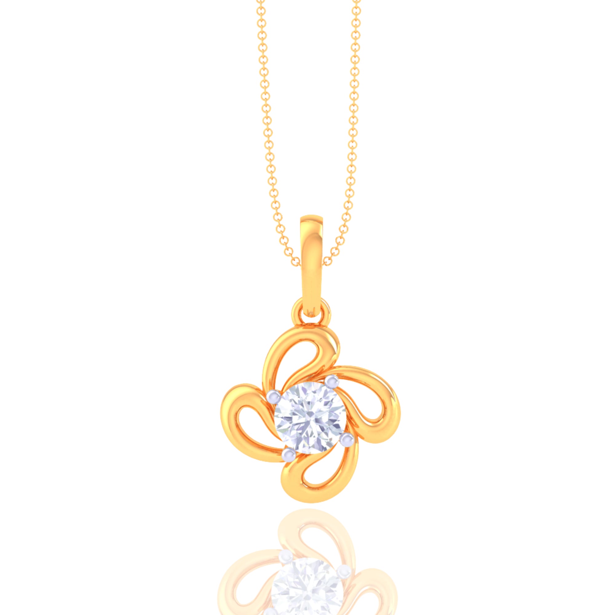 Anvit Rose Gold Flower Pendant Chain imitation jewellery