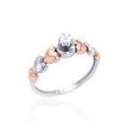 Two Tone Heart Diamond Style Ring