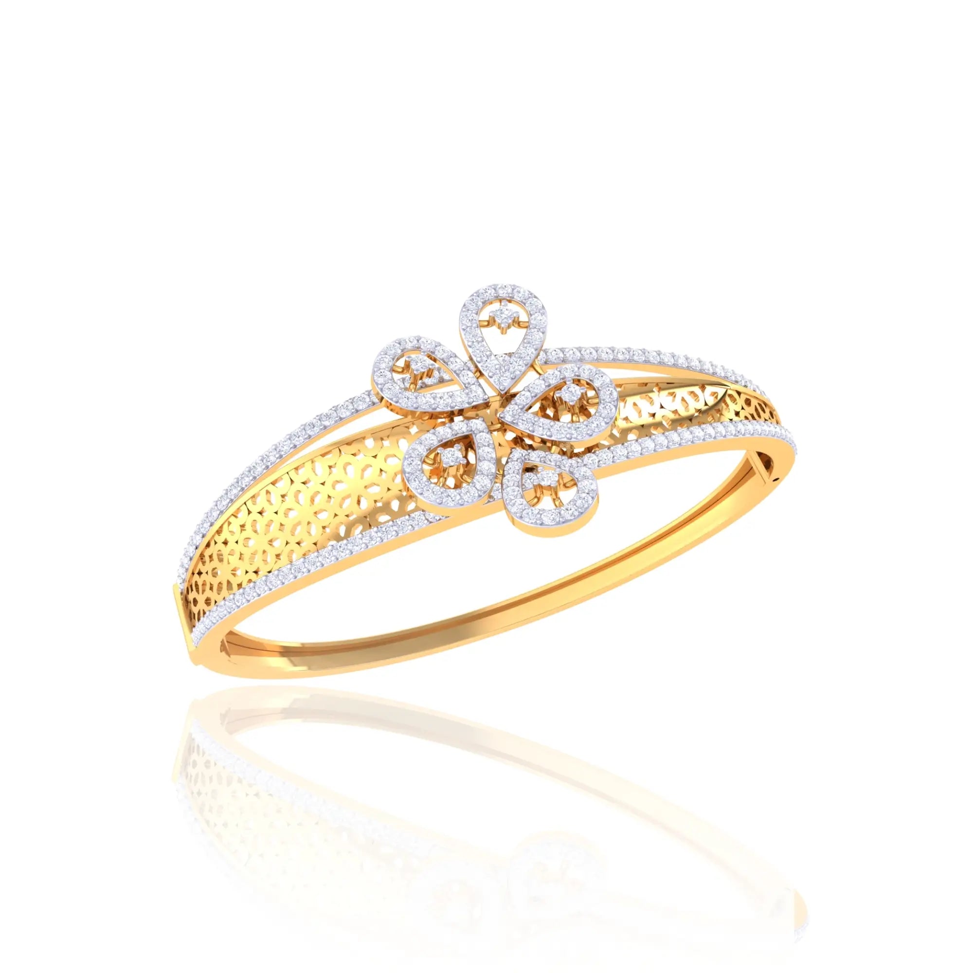 Floral Teardrop Stone Bracelet