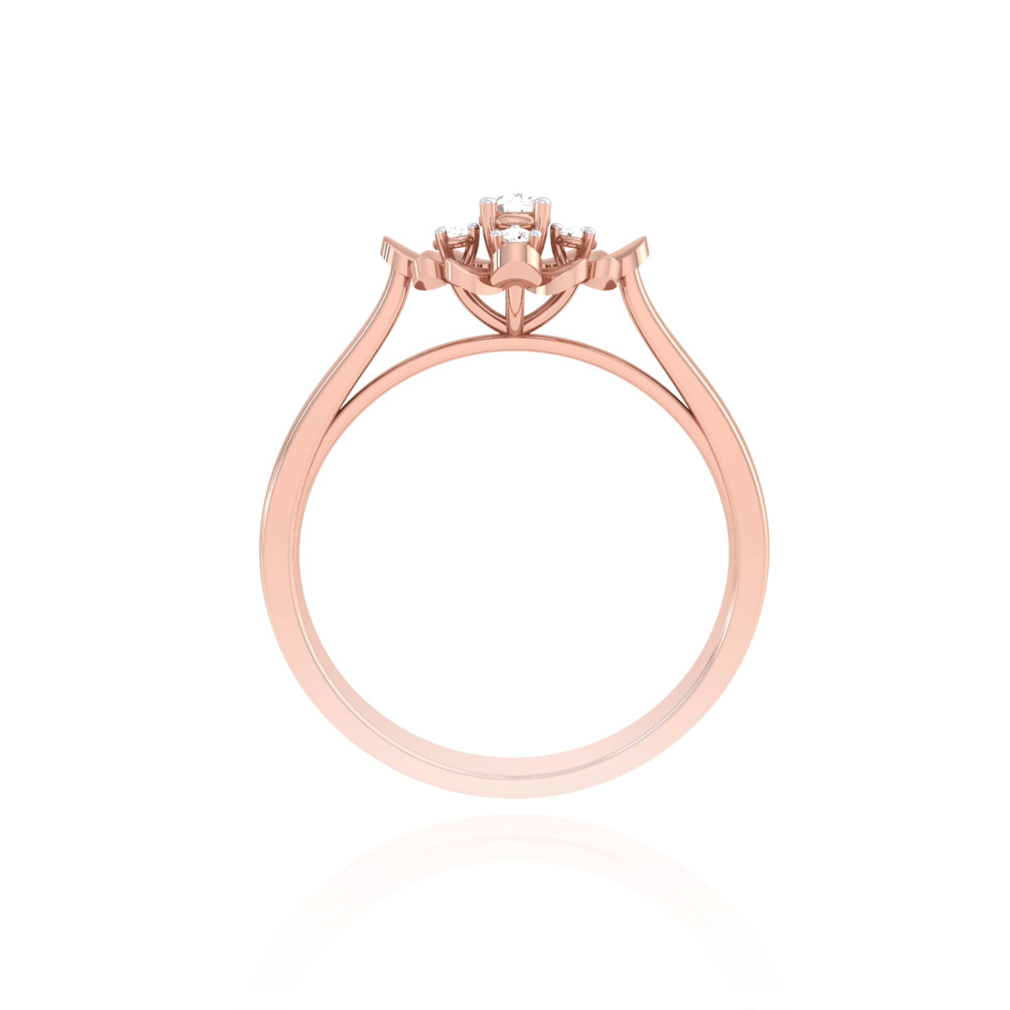 Anvit Rose Gold Floral Cluster Crystal Imitation Ring for Women imitation jewellery