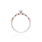 Two Tone Heart Diamond Style Ring