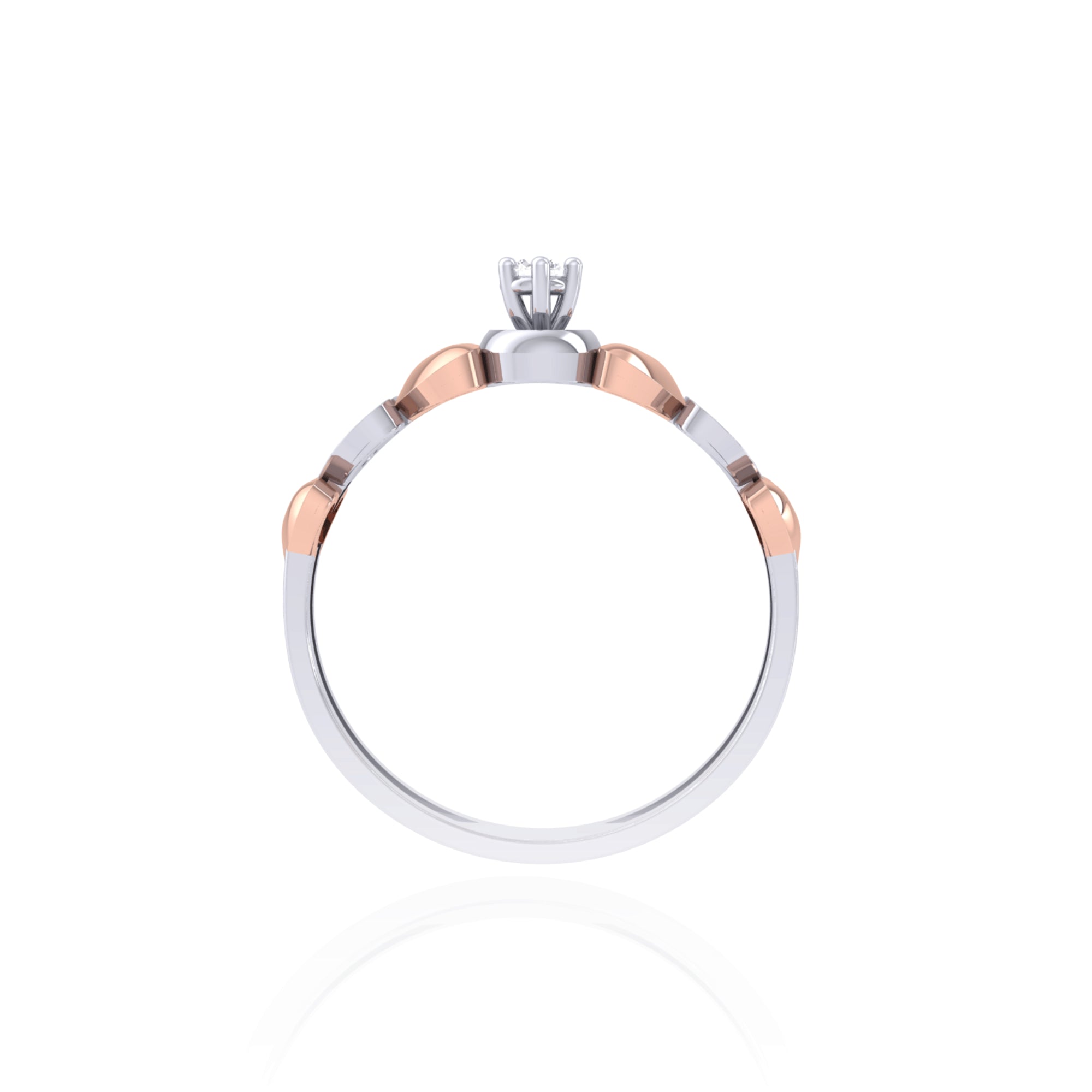 Two Tone Heart Diamond Style Ring