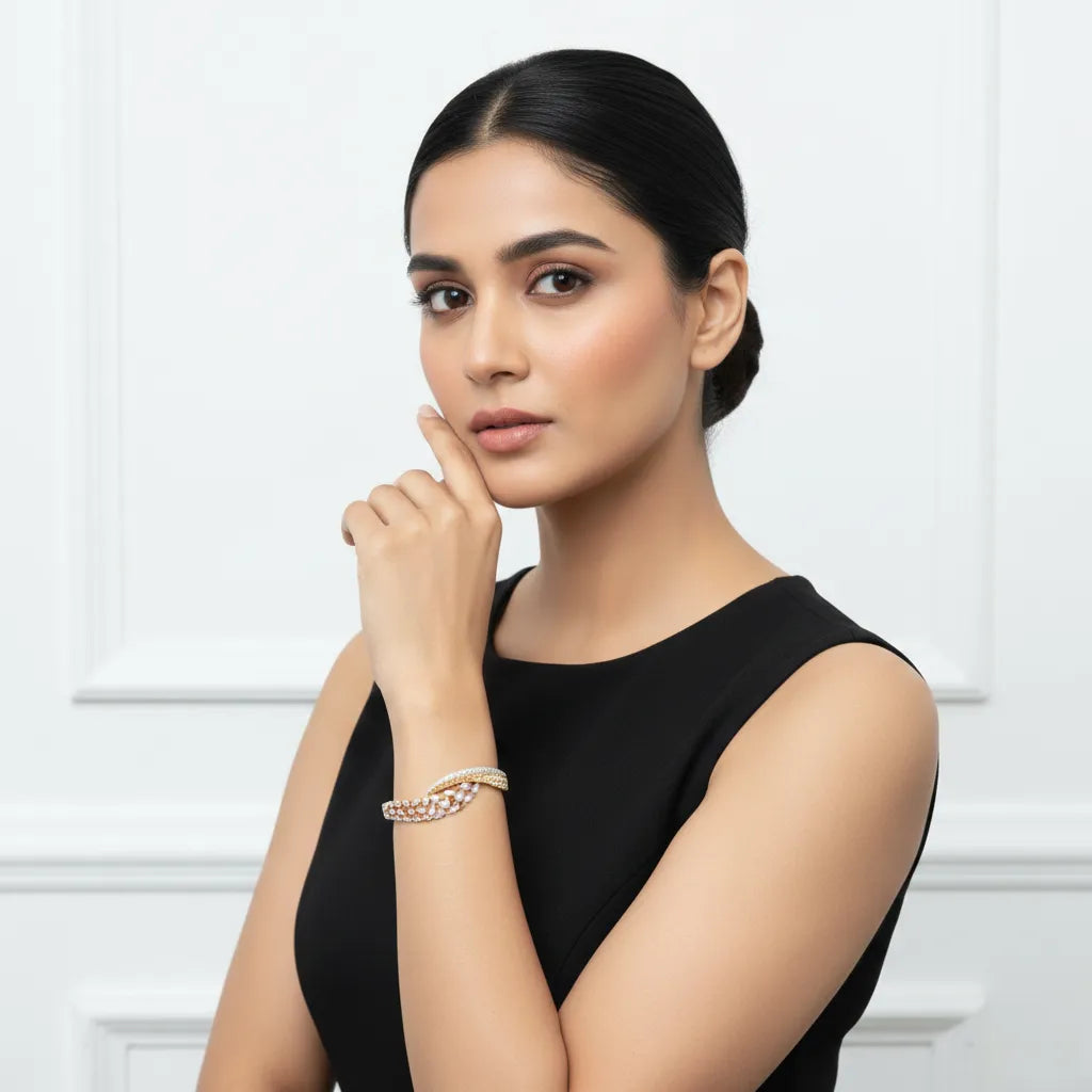 Anvit Spiral Leaf Designer Bracelet imitation jewellery