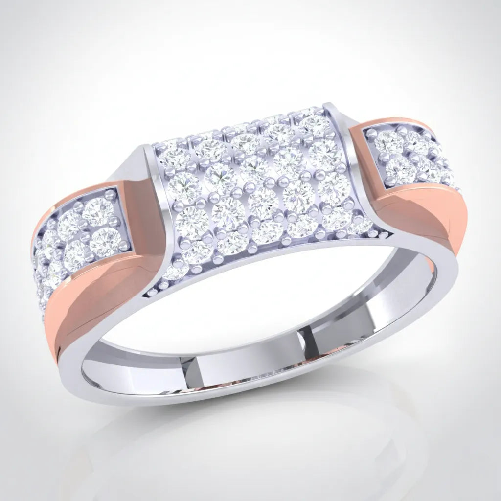 Anvit Triple Panel Wide Top Designer Men’s Ring imitation jewellery