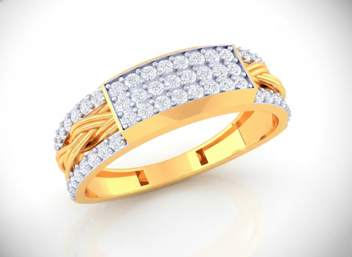 Anvit Braid Pattern Top Plate Ring imitation jewellery