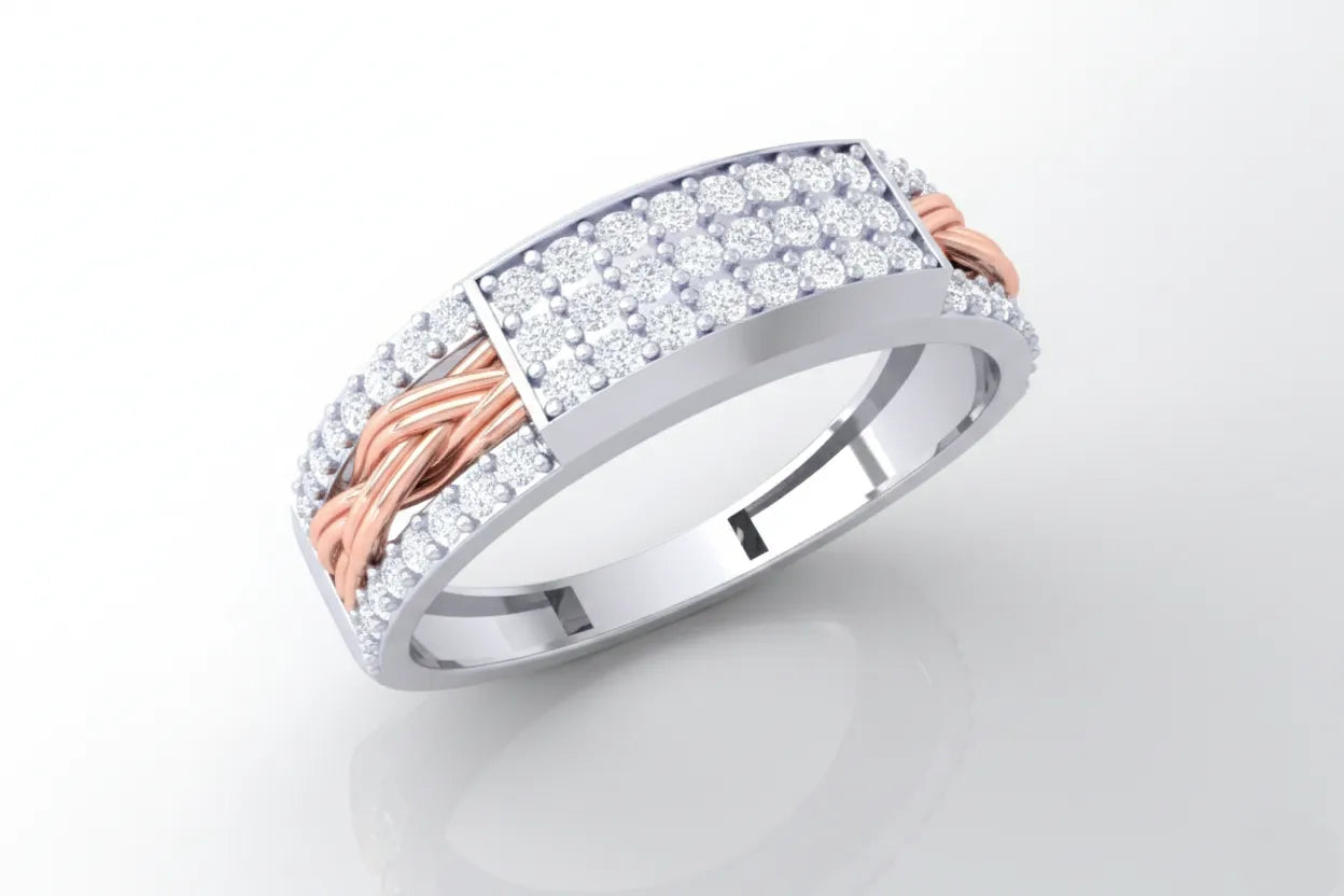 Anvit Braid Pattern Top Plate Ring imitation jewellery