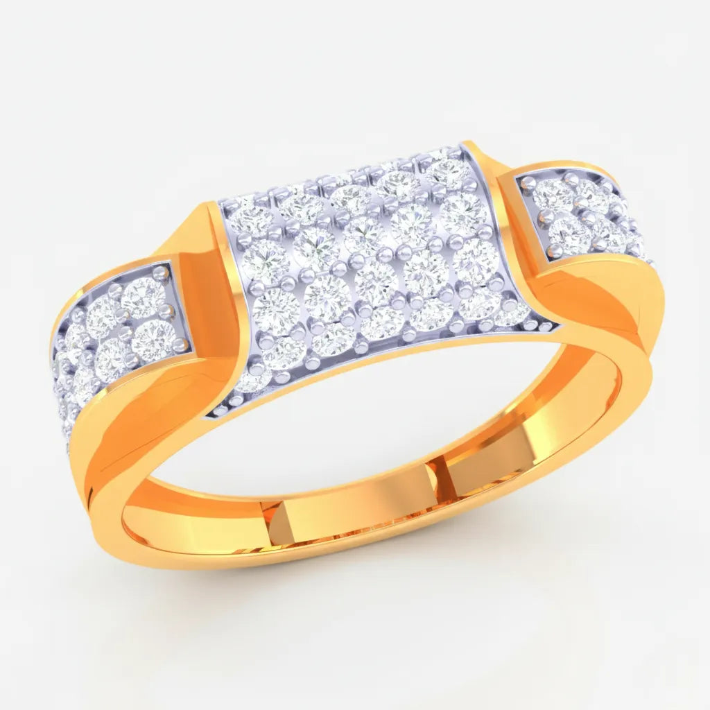 Anvit Triple Panel Wide Top Designer Men’s Ring imitation jewellery