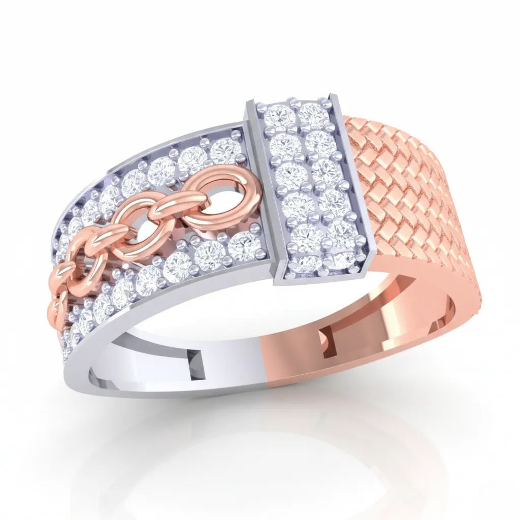 Anvit Chain Link Dual Block Designer Men’s Ring imitation jewellery