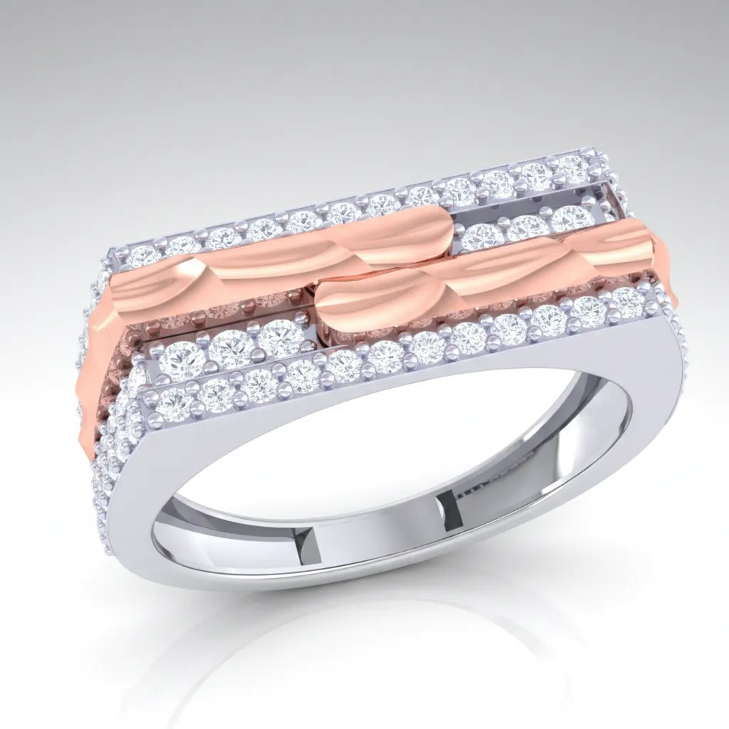 Anvit Layered Bar Pattern Designer Men’s Ring imitation jewellery