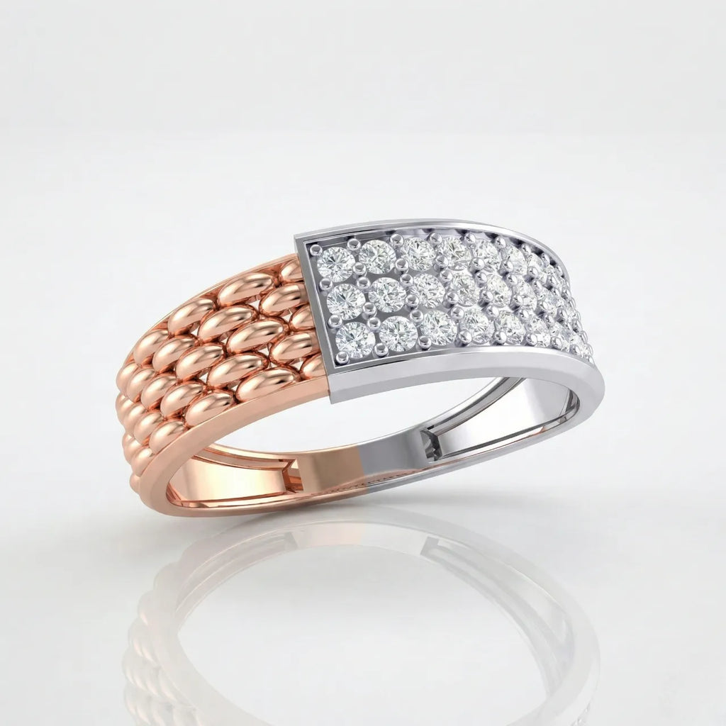Anvit Dual Texture Panel Men’s Ring imitation jewellery