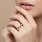 Two Tone Heart Diamond Style Ring