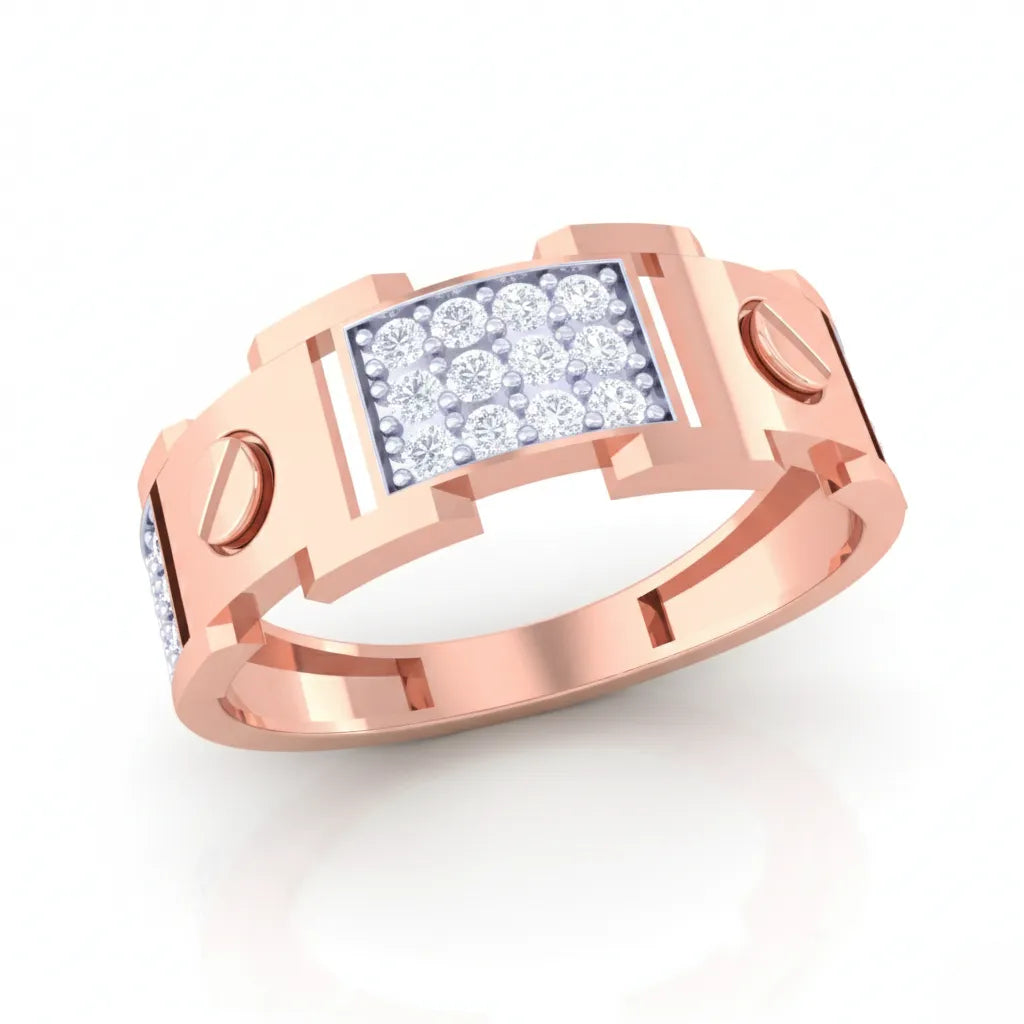 Anvit Square Top Screw Style Designer Ring imitation jewellery