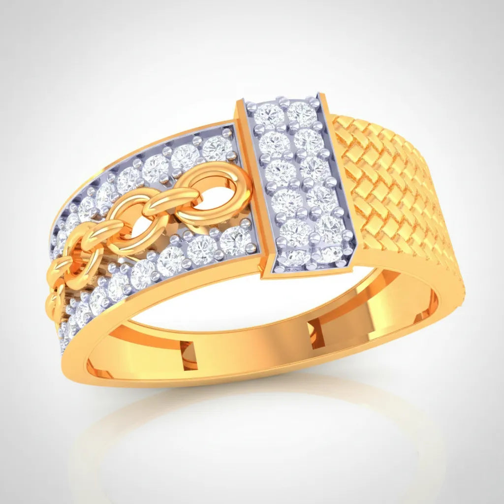 Anvit Chain Link Dual Block Designer Men’s Ring imitation jewellery