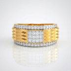 Anvit Pyramid Texture Square Top Men’s Ring imitation jewellery