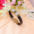 Black Ceramic & Rose Gold Crystal Men’s Bracelet