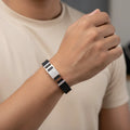 Anvit Gold Dual Panel Stone Men’s Imitation Bracelet – Premium Modern Style imitation jewellery