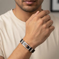 Gold royal emblem center imitation bracelet for men