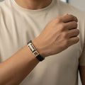Gold segmented bar stone imitation bracelet for men