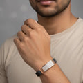 Anvit Gold Stone Plate Panel Men’s Imitation Bracelet – Premium Elegant Style imitation jewellery