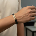 Anvit Gold Studded Linear Men’s Imitation Bracelet – Premium Modern Design imitation jewellery