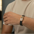 Anvit Gold Triangle Pattern Men’s Imitation Bracelet – Premium Modern Design imitation jewellery