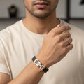 Anvit Presidential Crystal Link Bracelet for Men | Intentions Jewelry imitation jewellery